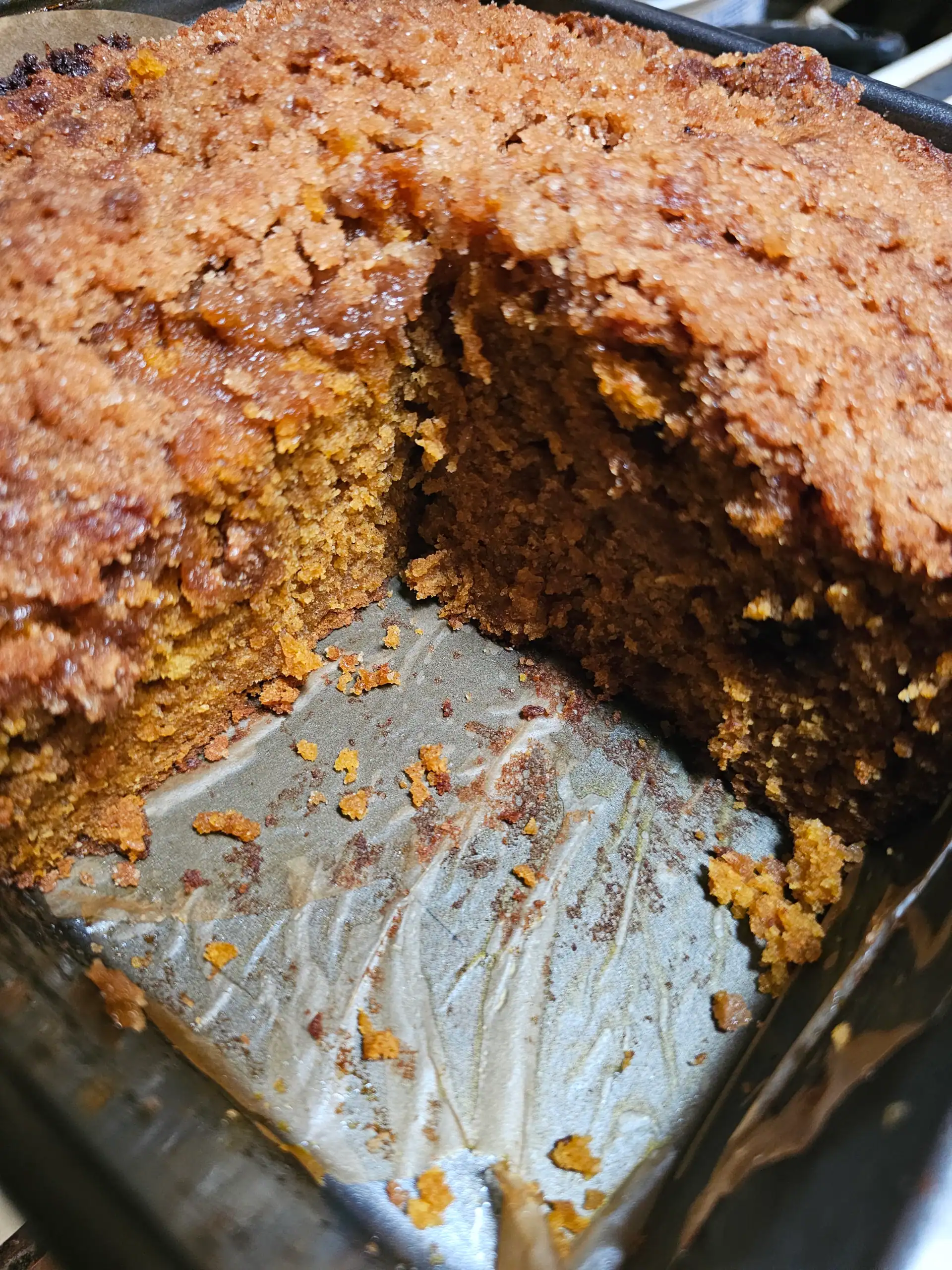 slice of pumpkin bread with Streusel Topping