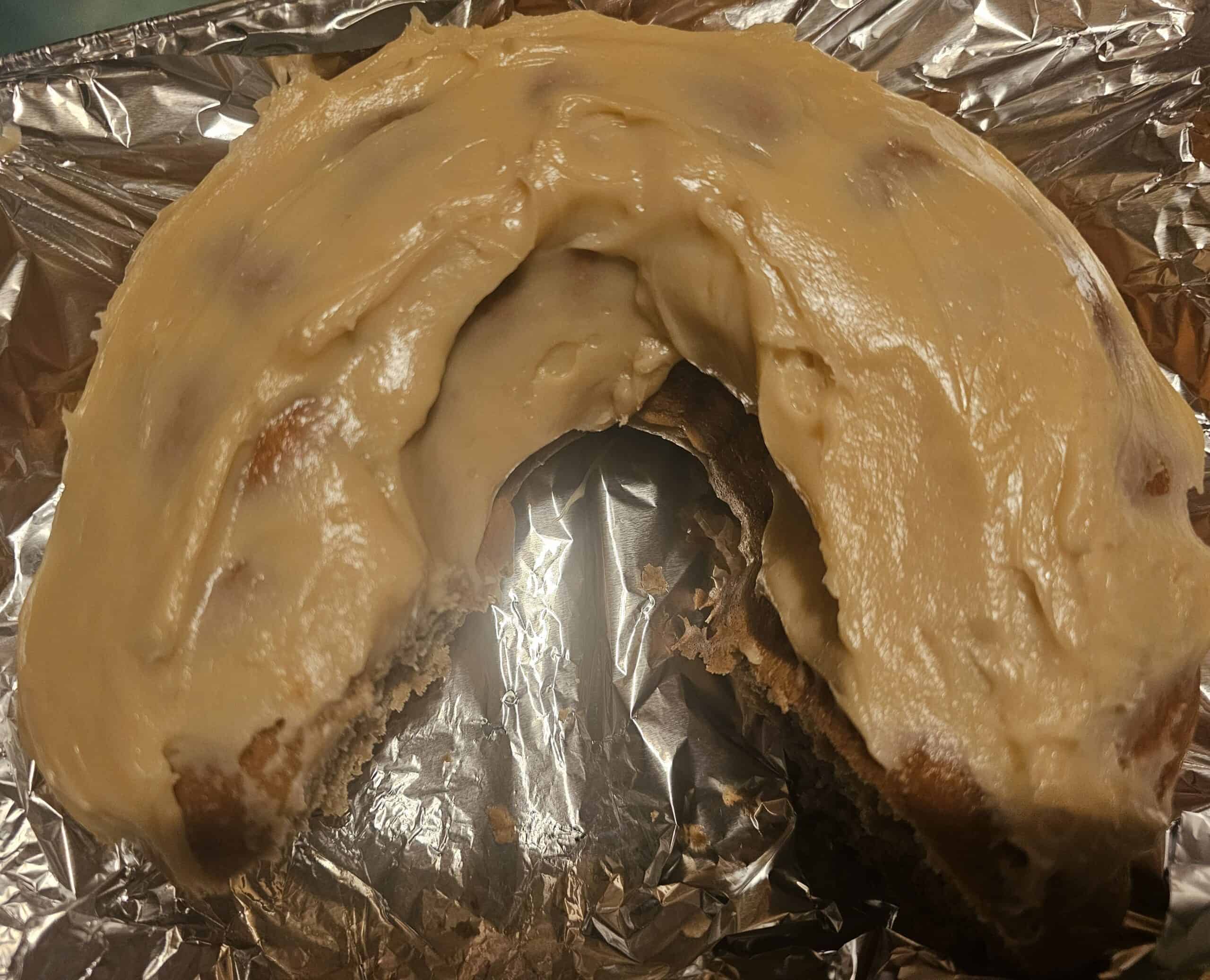 Spice cake with brown sugar cream cheese frosting