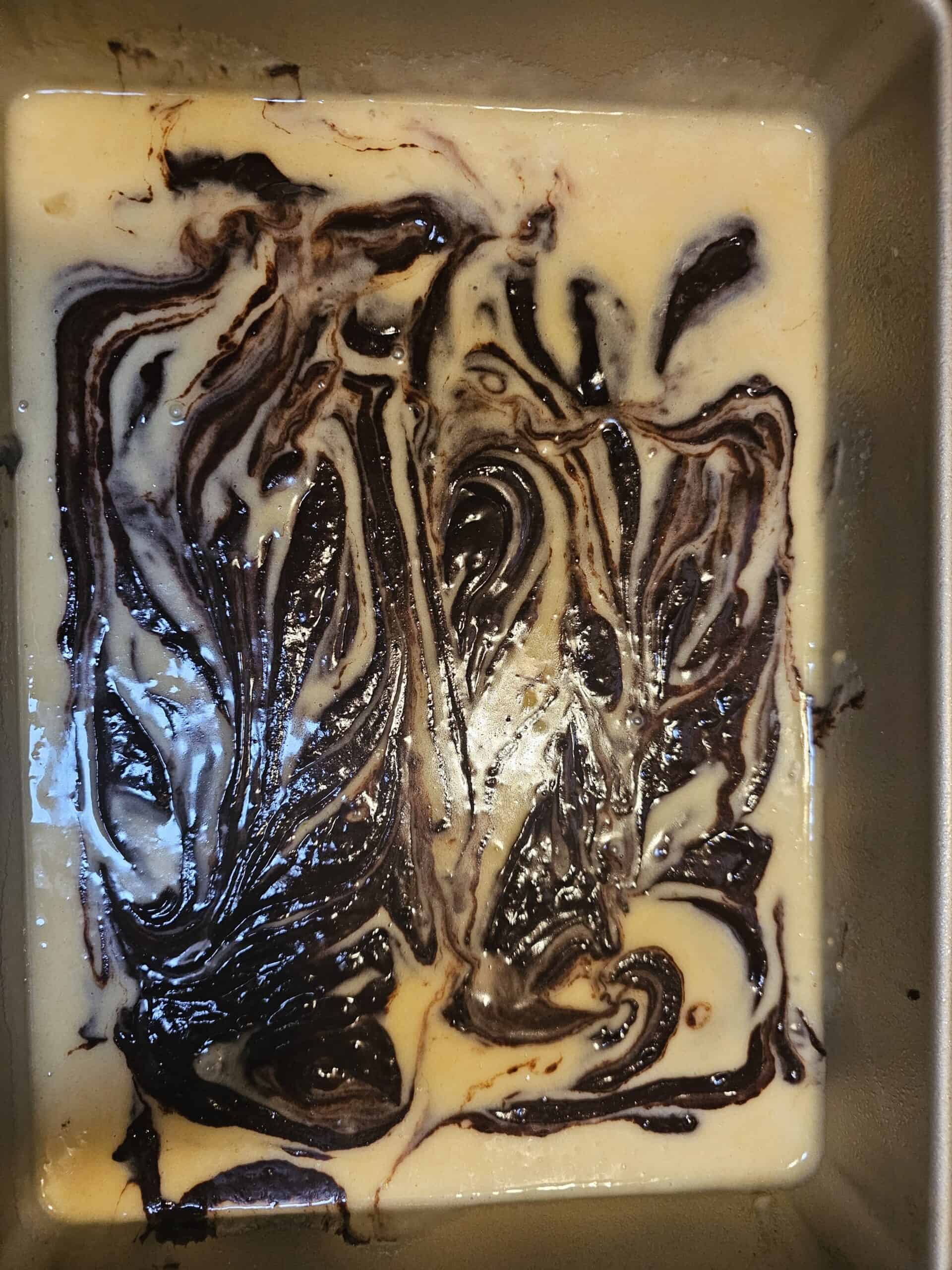Marble cake batter