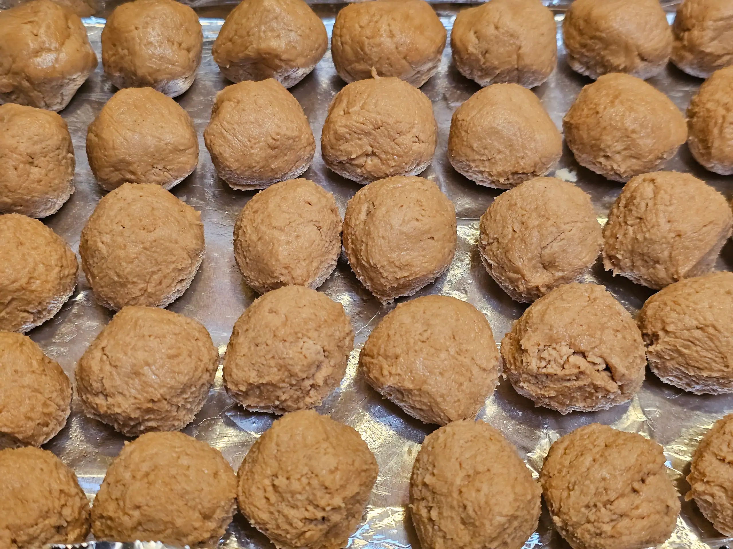 Peanut butter balls rolled up